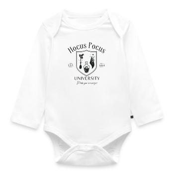 Hocus Pocus Uni - Halloween coat of arms for witches - Organic Longsleeve Baby Bodysuit - white - Front