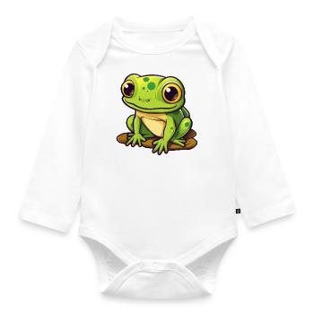Frog - Organic Longsleeve Baby Bodysuit - white - Front