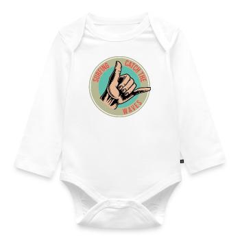 Surfing Surfboard Surfer Wassersport - Baby Bio-Langarm-Body - Weiß - Vorne