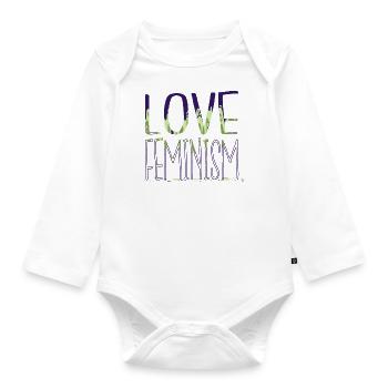 Obama Mental Health Female Statement Girl - Organic Longsleeve Baby Bodysuit - white - Front