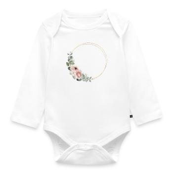 Euaclyptus, Pastel Floral Boho personnalisable - Body Bébé bio manches longues - blanc - Devant