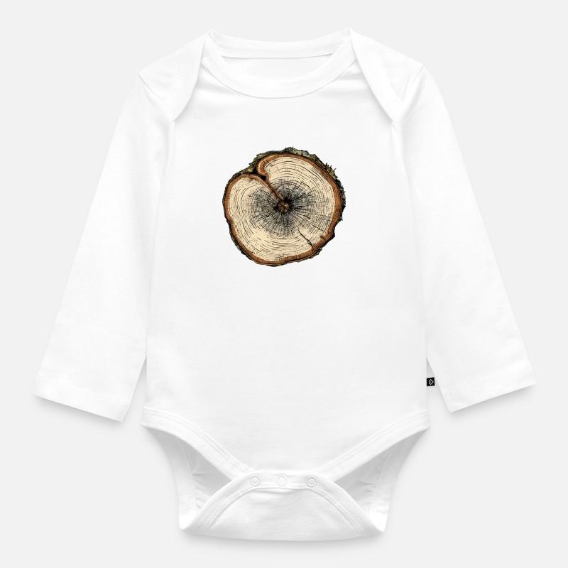 Coupe transversale d' arbre n°2 - Body Bébé bio manches longues - blanc