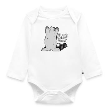 Tazz Talk | bras trapus forts VINTAGE - Body Bébé bio manches longues - blanc - Devant