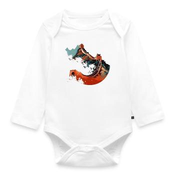 Chinesische Mauer, ein Meisterwerk - Baby Bio-Langarm-Body - Weiß - Vorne