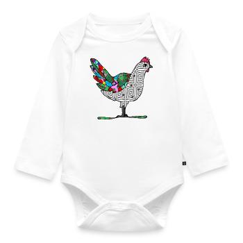 Poule - Body Bébé bio manches longues - blanc - Devant