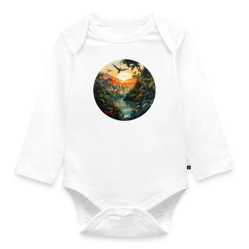 A city in the - Organic Longsleeve Baby Bodysuit - white - Front