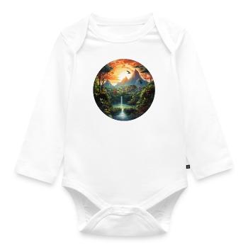 Eine verlassene tropische Insel - Baby Bio-Langarm-Body - Weiß - Vorne