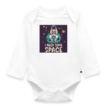 I need some Space - Astronaut - Baby Bio-Langarm-Body - Weiß - Vorne