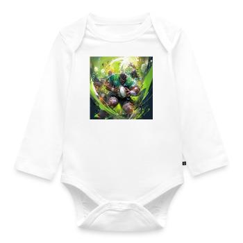 Rugby Rage - Organic Longsleeve Baby Bodysuit - white - Front