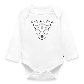 Dog - Organic Longsleeve Baby Bodysuit - white - Front