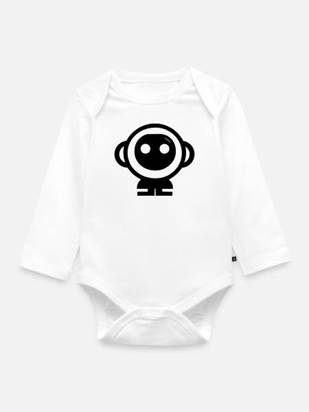 Kleiner Roboter - Baby Bio-Langarm-Body - Weiß