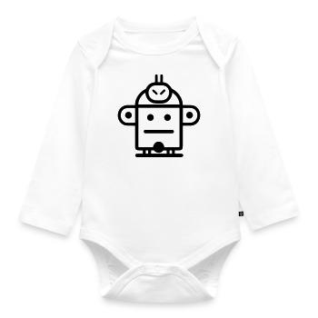 Small robot - Organic Longsleeve Baby Bodysuit - white - Front