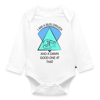 Bus Bus Driver School Bus Bus Bus Bus Driver - Organic Longsleeve Baby Bodysuit - white - Front