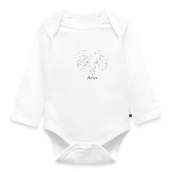 Sternzeichen - Widder - Baby Bio-Langarm-Body - Weiß - Vorne