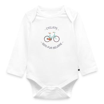 Cycliste 100% pur beurre - Organic Longsleeve Baby Bodysuit - white - Front