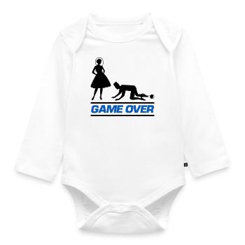 ehepaar game over - Baby Bio-Langarm-Body - Weiß - Vorne