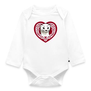 Hermine Tribal Heart aus der Bretagne - Baby Bio-Langarm-Body - Weiß - Vorne