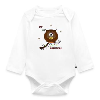 1st Christmas - Baby Bio-Langarm-Body - Weiß - Vorne