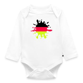 farbklecks deutschland - Baby Bio-Langarm-Body - Weiß - Vorne