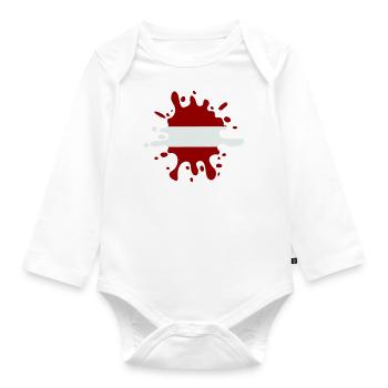 Splash of colour Austria - Organic Longsleeve Baby Bodysuit - white - Front