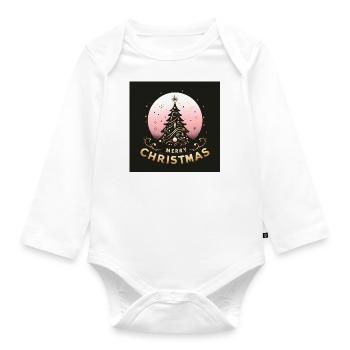 Frohe Weihnachten - Baby Bio-Langarm-Body - Weiß - Vorne