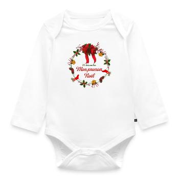 1er Noël de Bébé - Body Bébé bio manches longues - blanc - Devant
