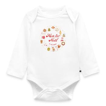Mon 1er Noël - Body Bébé bio manches longues - blanc - Devant