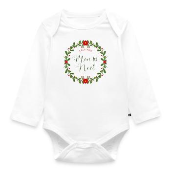 Premier Noël de Bébé - Body Bébé bio manches longues - blanc - Devant