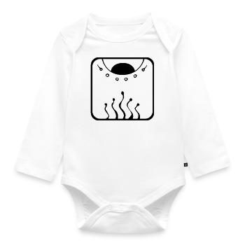 1 Kin Maya Dragon BLK - Organic Longsleeve Baby Bodysuit - white - Front