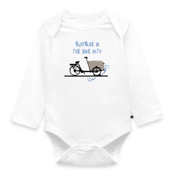 Cauchemar du vélo cargo, vélo cargo, vélo électrique - Body Bébé bio manches longues - blanc - Devant