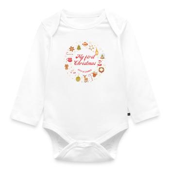 Mon 1er Noël - Body Bébé bio manches longues - blanc - Devant