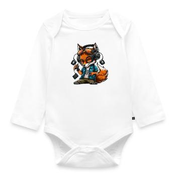Foxy Beats - Organic Longsleeve Baby Bodysuit - white - Front