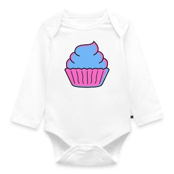 cupcake - Organic Longsleeve Baby Bodysuit - white - Front