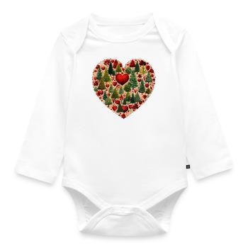Herz Herbst Halloween - Baby Bio-Langarm-Body - Weiß - Vorne