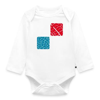 Design carré minimal - Body Bébé bio manches longues - blanc - Devant