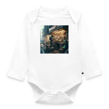 Future repair shop - Organic Longsleeve Baby Bodysuit - white - Front