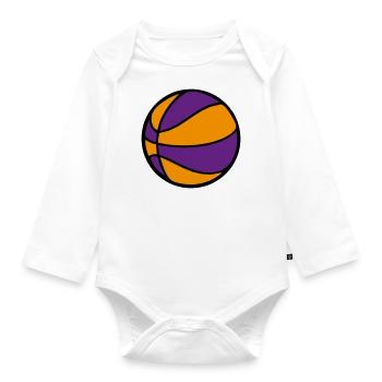 basketball 2 color - Organic Longsleeve Baby Bodysuit - white - Front