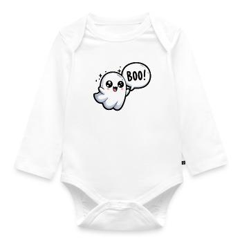 Phantom Halloween - Baby Bio-Langarm-Body - Weiß - Vorne