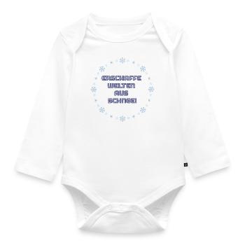 Magischer Winter mit Schneeflocken - Baby Bio-Langarm-Body - Weiß - Vorne