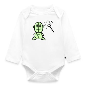 Voodoo Doll - Organic Longsleeve Baby Bodysuit - white - Front