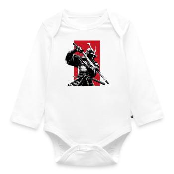 Samurai - Organic Longsleeve Baby Bodysuit - white - Front