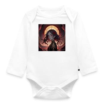 Anime voll Mond - Baby Bio-Langarm-Body - Weiß - Vorne