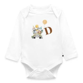 Safari-Brief - Baby Bio-Langarm-Body - Weiß - Vorne