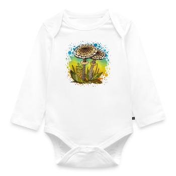Fungi - Organic Longsleeve Baby Bodysuit - white - Front