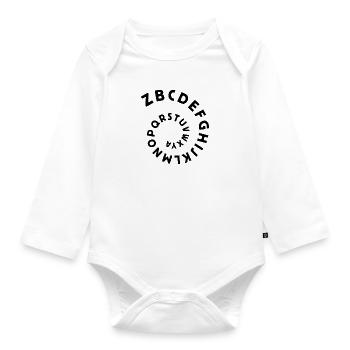 Eccentric - Reverse Alphabet Spiral [dark] - Organic Longsleeve Baby Bodysuit - white - Front