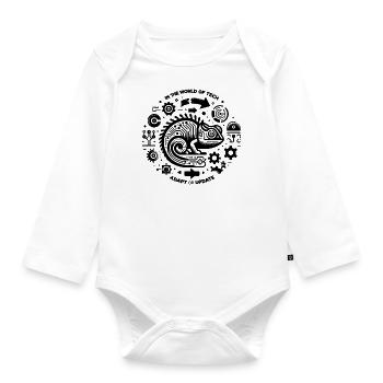 In The World of Tech Adapt or Update - Organic Longsleeve Baby Bodysuit - white - Front