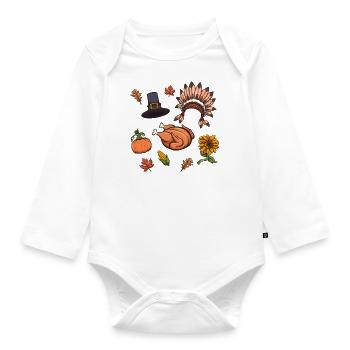 Éléments de Thanksgiving - Body Bébé bio manches longues - blanc - Devant