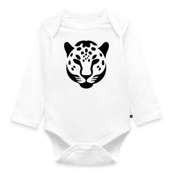 Leopard - Baby Bio-Langarm-Body - Weiß - Vorne