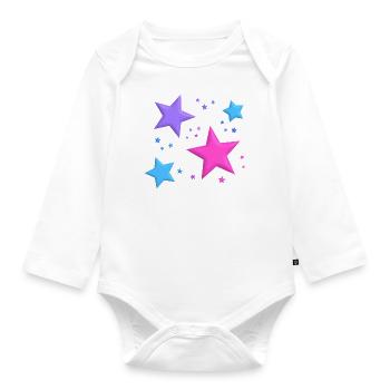 Sterne - Baby Bio-Langarm-Body - Weiß - Vorne