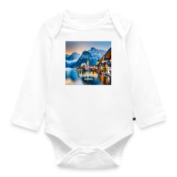 Hallstatt in the morning - Organic Longsleeve Baby Bodysuit - white - Front